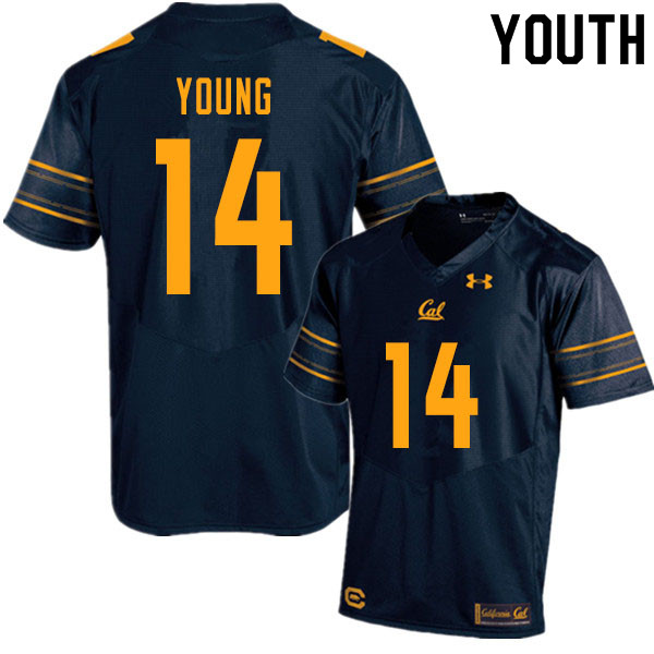 Youth #14 Monroe Young Cal Bears UA College Football Jerseys Sale-Navy